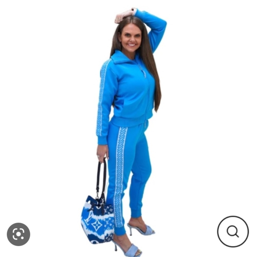 🆕 NWT Sharny & Julius Black Label Womens Glitter Ribbon Tracksuit Sz S